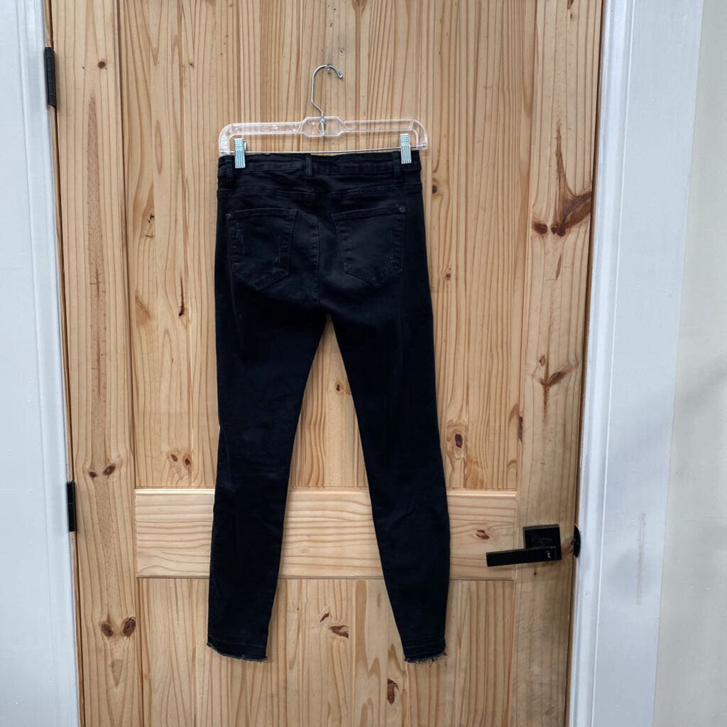 WOMENS JUDY BLUE BLK DENIM DIST. JEANS 5