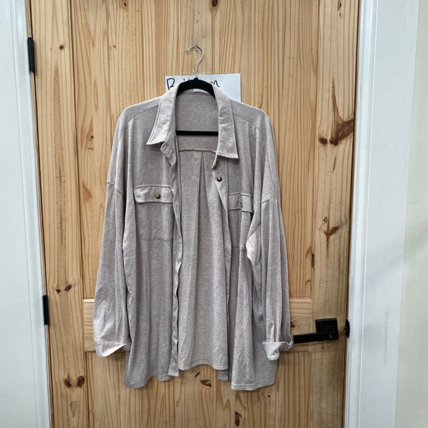 WOMENS PINK LILIY TAUPE CARDIGAN 3XL