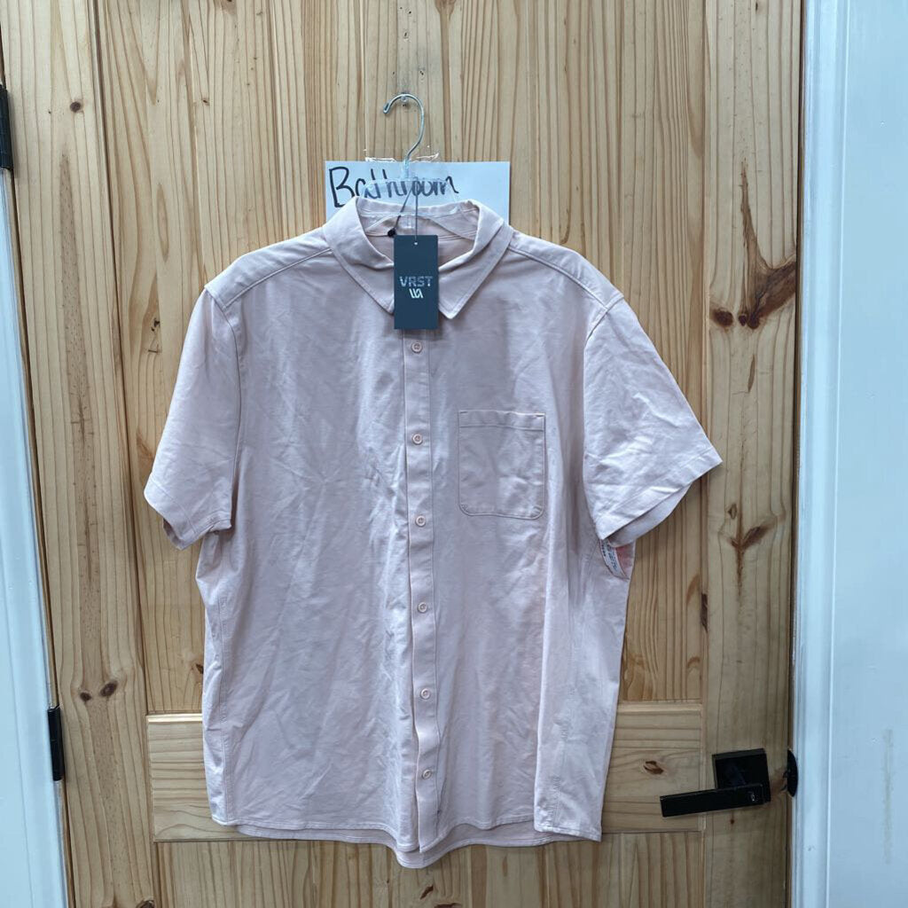 MENS VRST LIGHT PINK BUTTON UP SHIRT XL NWT