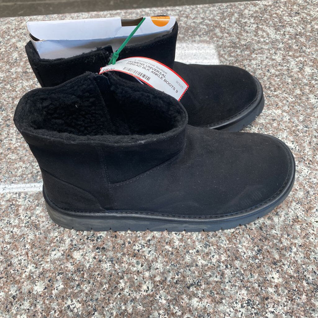 WOMENS UNIVERSAL THREAD BLK ANKLE BOOTS 9 NWT