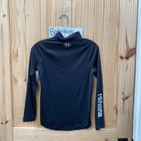BOYS UNDER ARMOUR PULLOVER SHIRT BLK/WHITE YMD 10