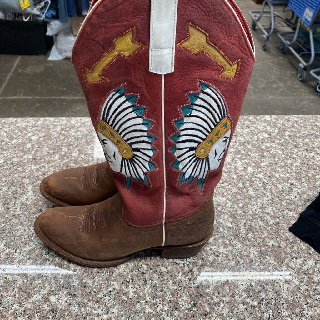 WOMENS MACIE BEAN BOOTS W/INDIAN HEAD 8 1/2