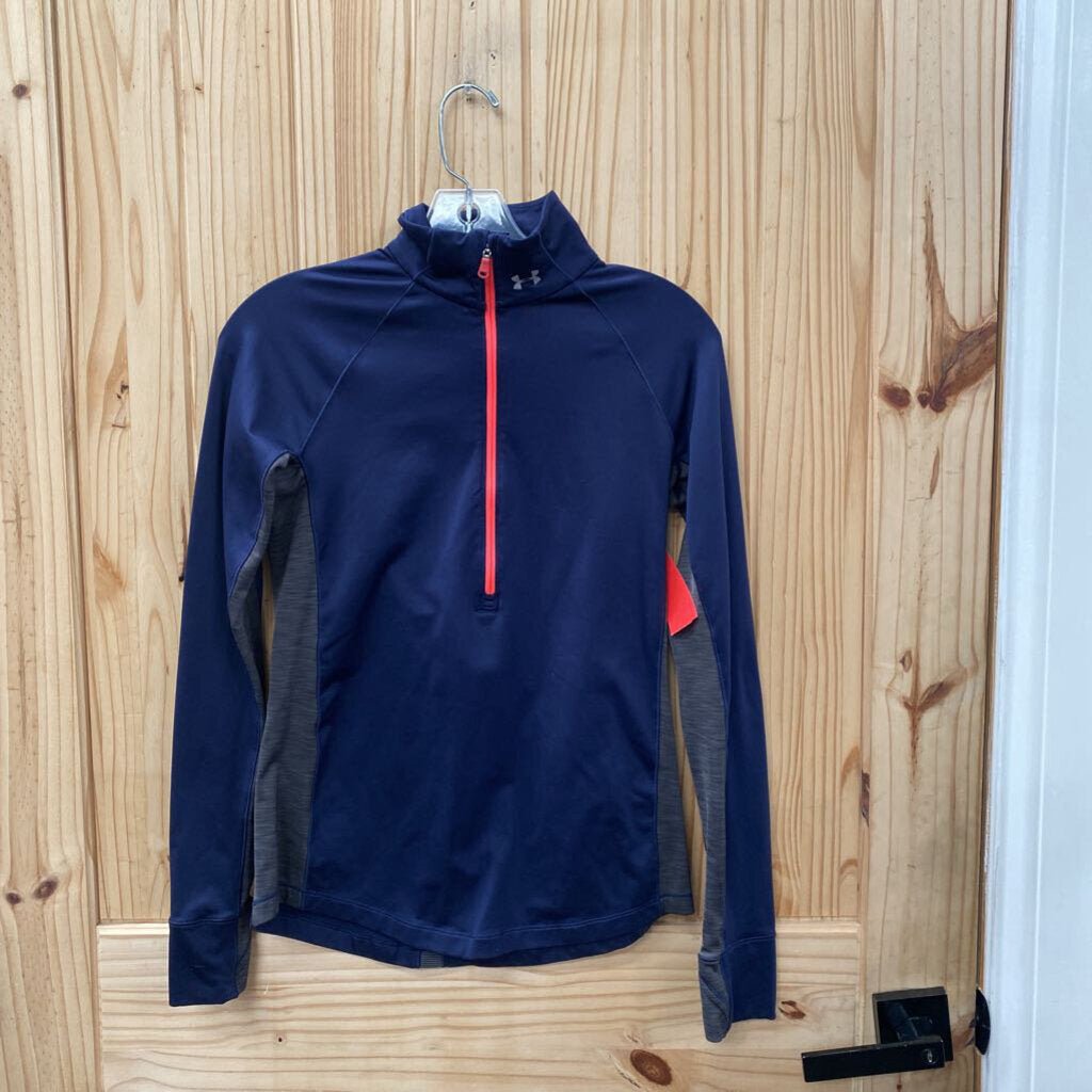 WOMENS UNDER ARMOUR PULLOVER NAVY BLUE/CORAL/DK GREY S