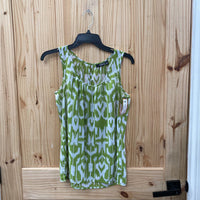 WOMENS ANA GREEN/WHITE SL TOP S