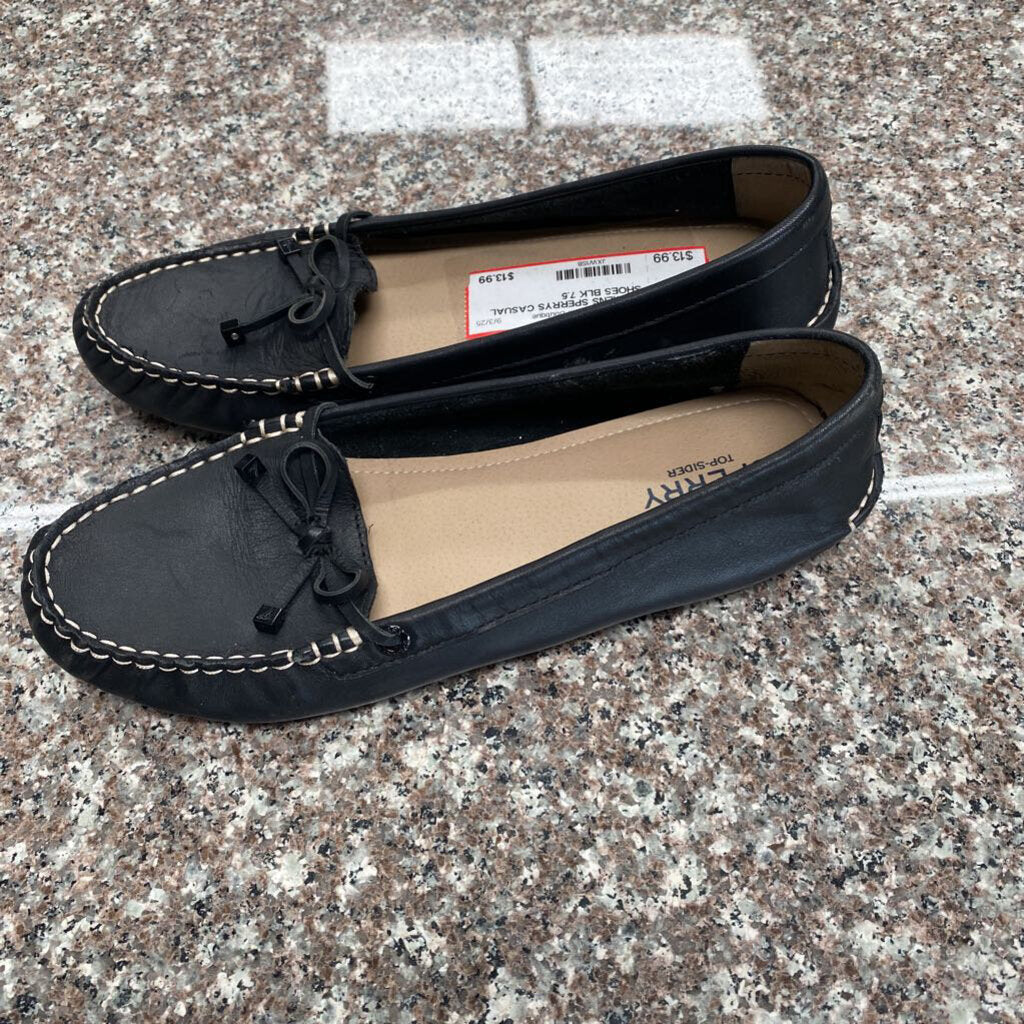 WOMENS SPERRYS CASUAL SHOES BLK 7.5