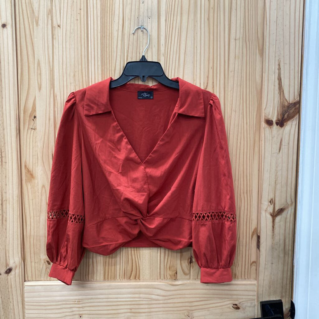 WOMENS MILK & HONEY RED RUST CASUAL TOP L