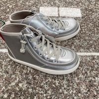 GIRLS BILLY SILVER ANKLE BOOTS 2 NWT