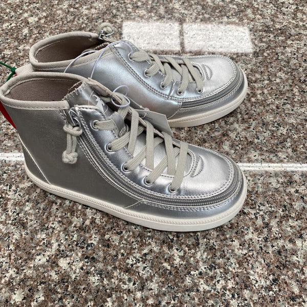 GIRLS BILLY SILVER ANKLE BOOTS 2 NWT