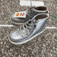 GIRLS BILLY SILVER ANKLE BOOTS 2 NWT