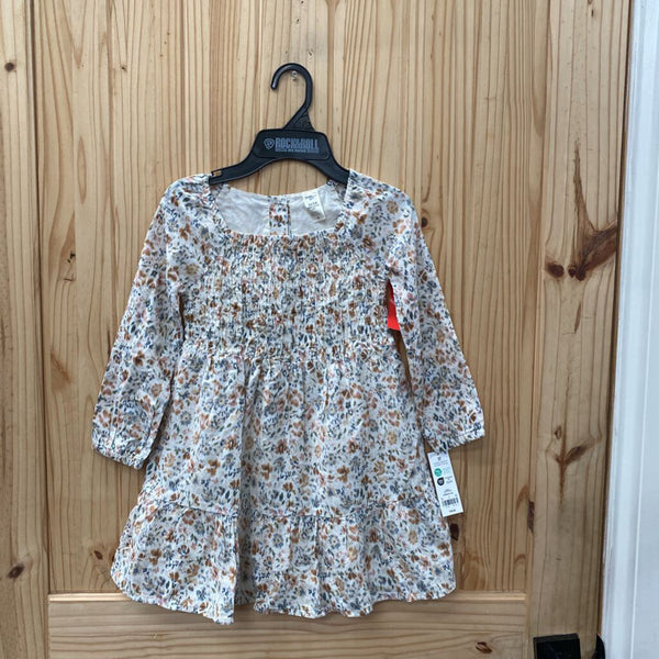 GIRLS OSHKOSH WHITE FLORAL DRESS 5T NWT