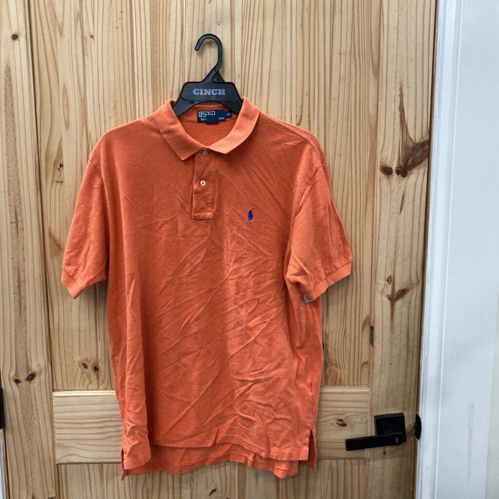 MENS POLO ORANGE SHIRT XL