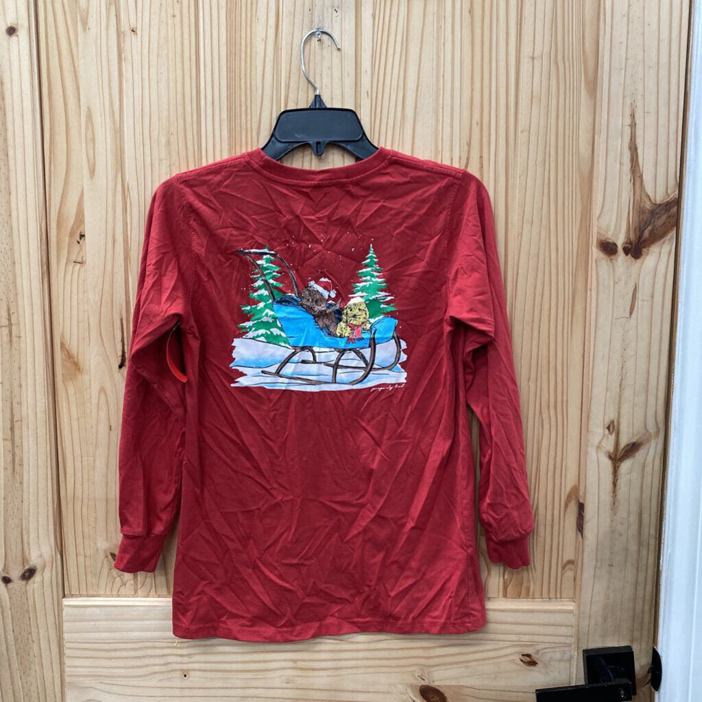 BOYS PROPERLY TIED RED LS SHIRT YL 14/16