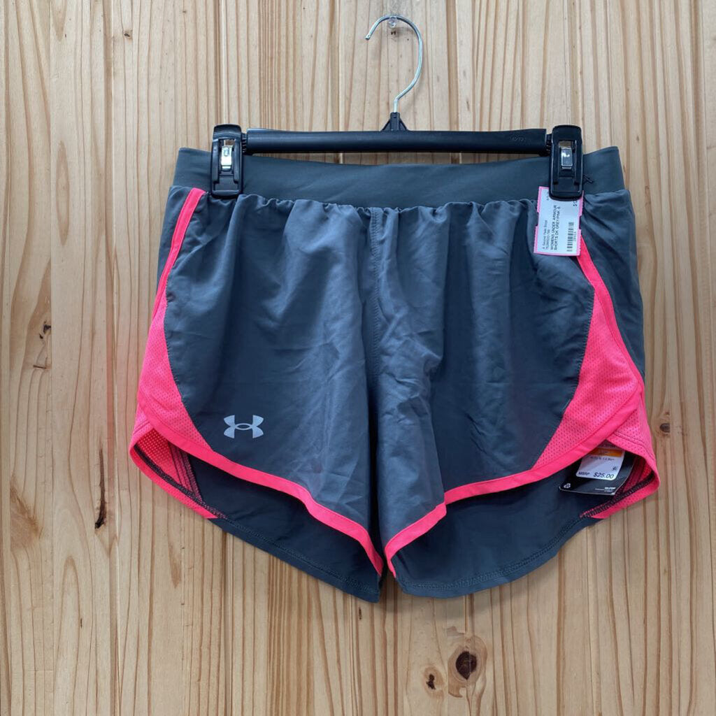 WOMENS UNDER ARMOUR SHORTS DK GREY/PINK S