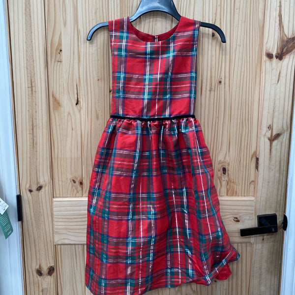 GIRLS GEORGE RED PLAID SL CASUAL DRESS 16