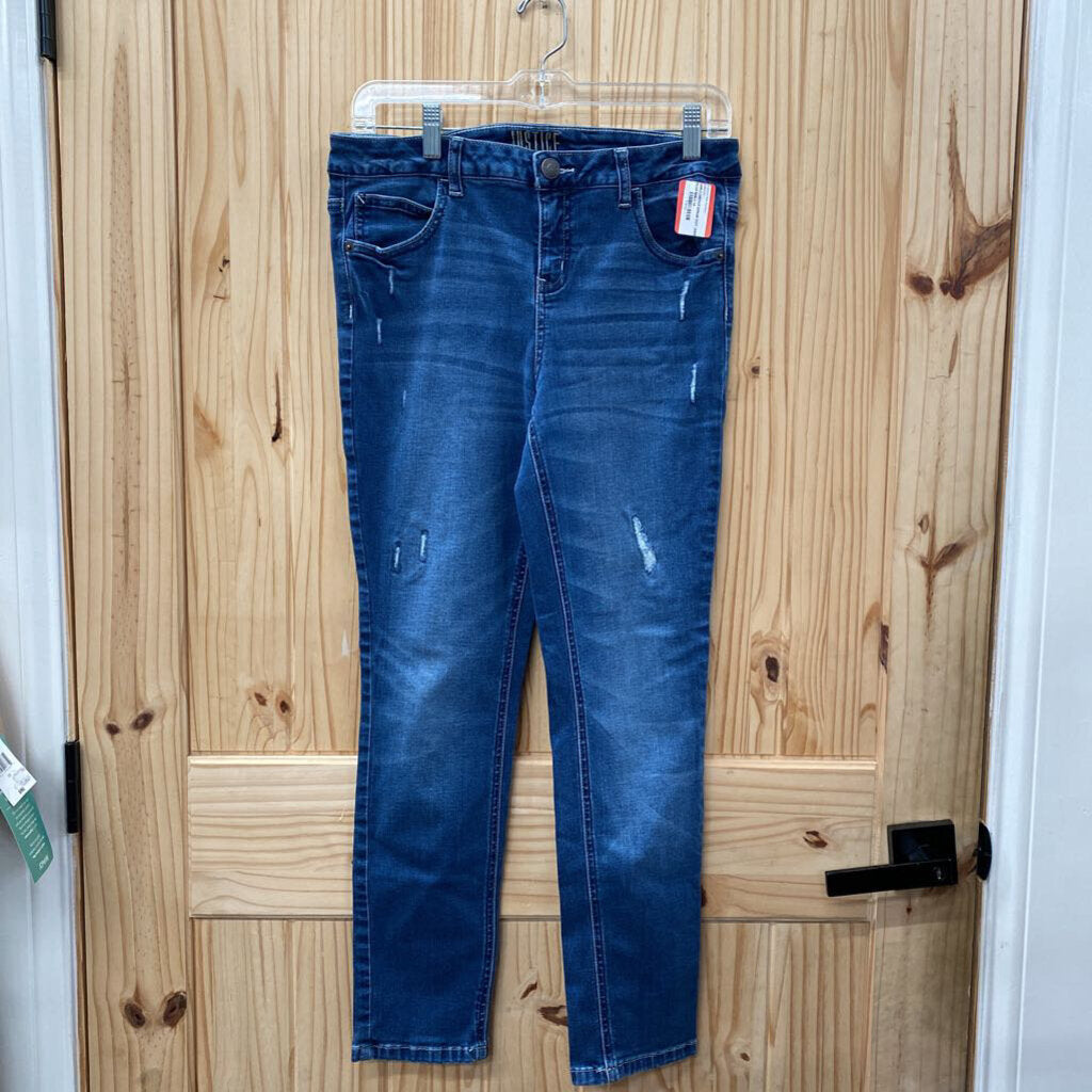 GIRLS JUSTICE DENIM DIST. JEANS 14 PLUS
