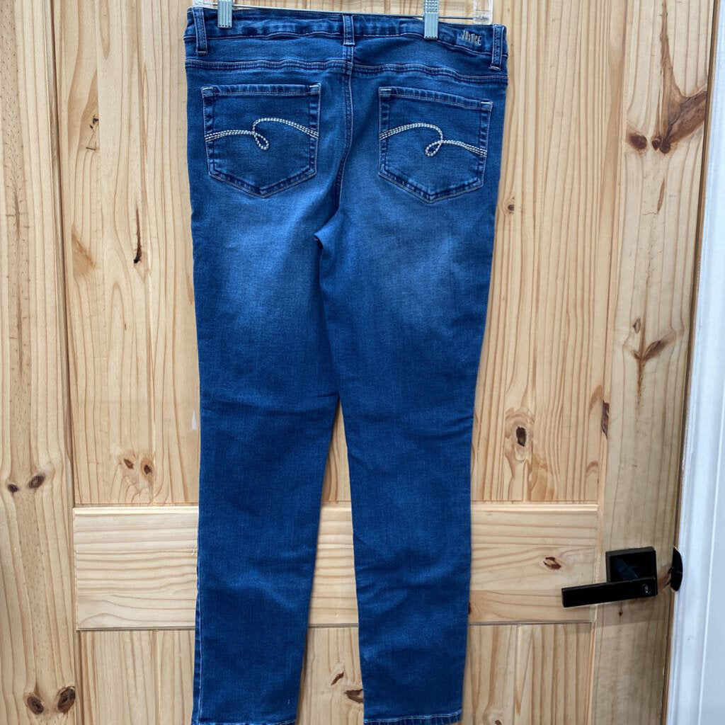 GIRLS JUSTICE DENIM DIST. JEANS 14 PLUS