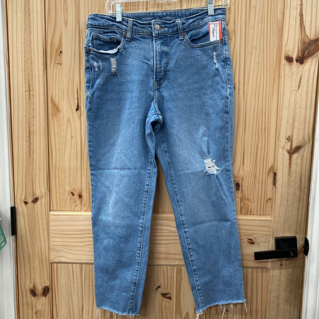 WOMENS OLD NAVY LT DENIM DIST. JEANS 10