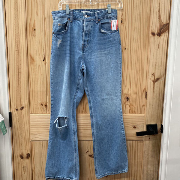 WOMENS H&M LT DENIM DIST. JEANS 6
