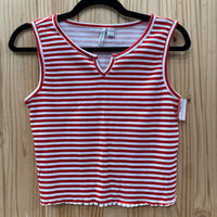 GIRLS CHAROLOTTE RED/WHITE STRIPE TOP XL 18