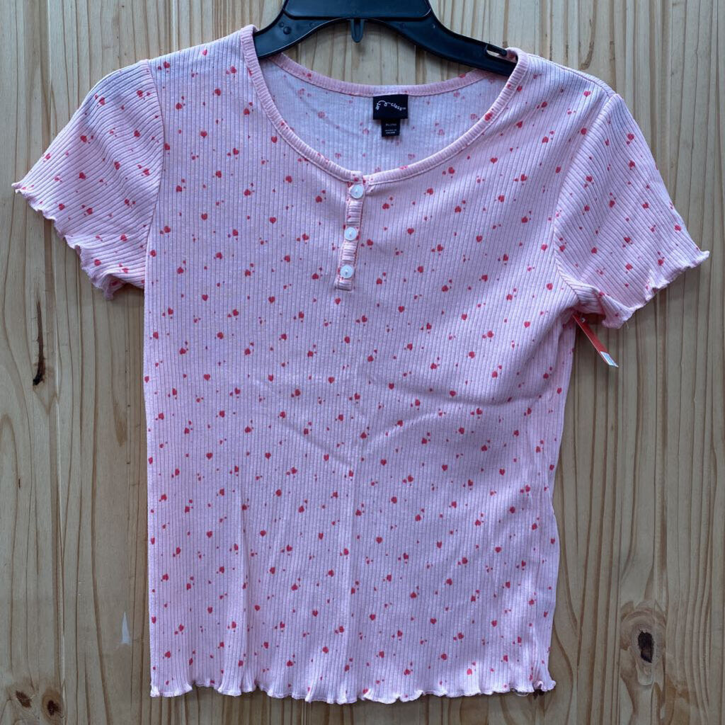 GIRLS ART CLASS PINK SHIRT W/HEARTS XL 14