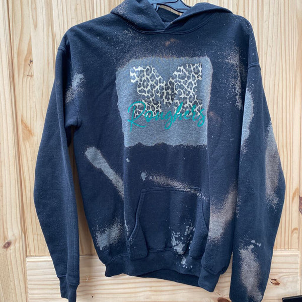 GIRLS M ROUGHERS BLK BLEACHED SWEATSHIRT YOUTH XL 14