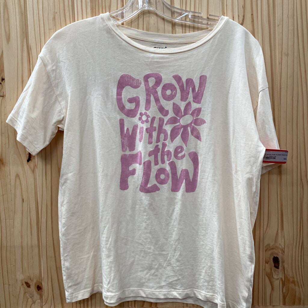 GIRLS GROW WITH THE FLOW PEACH SHIRT XL 13/14