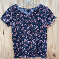 GIRLS ART CLASS BLK FLORAL TOP XL 14/16