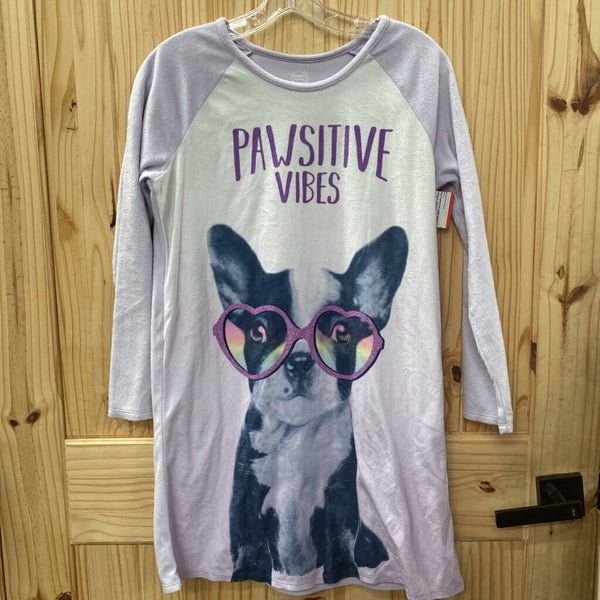 GIRLS PAWSITIVE VIBES NIGHTGOWN W/DOG XL 14/16