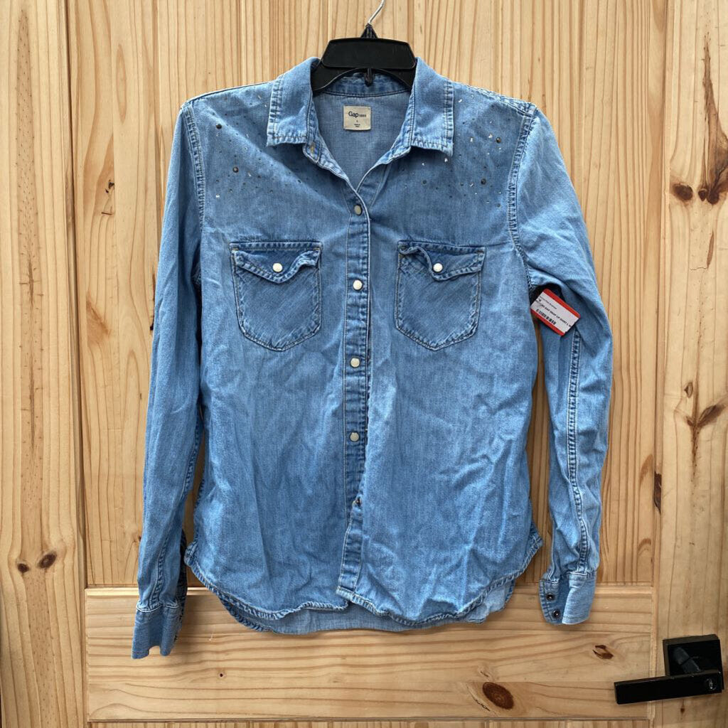 WOMENS GAP SNAP UP SHIRT L