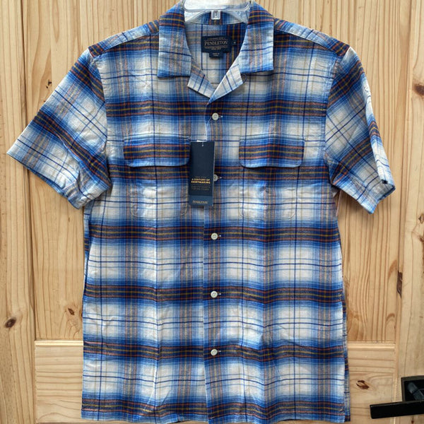 MENS PENDLETON BLUE PLAID SHIRT S NWT