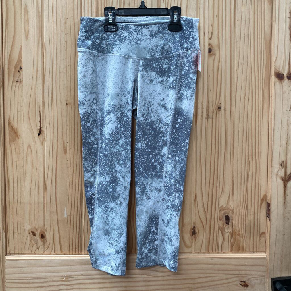WOMENS OLD NAVY CAPRI LEGGINGS GREY/WHITE S PETITE