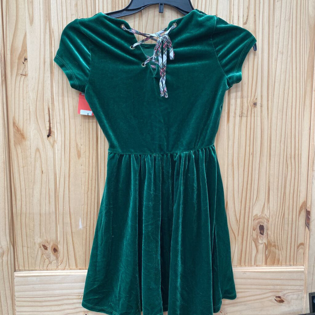 GIRLS COPPER KEY GREEN VELOUR DRESS S 5T/6