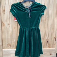 GIRLS COPPER KEY GREEN VELOUR DRESS S 5T/6