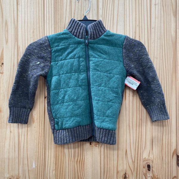 BOYS CAT & JACK VEST JACKET GREEN/DK OLIVE GREEN 4T