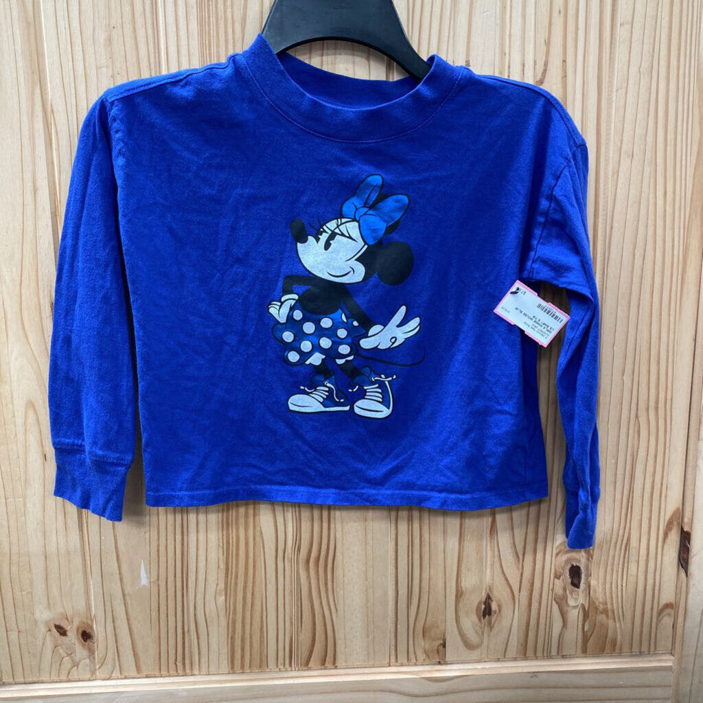 GIRLS MINNIE MOUSE BLUE LS SHIRT S 7/8