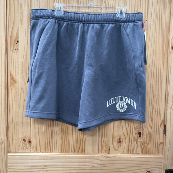 WOMENS LULULEMON SCUBA OVERSIZED MR SHORTS GREY/WHITE XL NWT