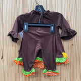GIRLS RARE EDITIONS 2PC SET BROWN/ORANGE/GREEN W/TURKEY 9M