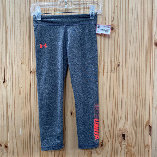 GIRLS UNDER ARMOUR LEGGINGS GREY/BRIGHT CORAL 4T