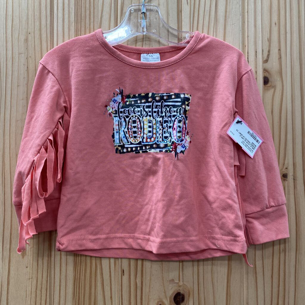 GIRLS LOVE IS LIKE A RODEO MAUVE LS SHIRT XS 18/24M