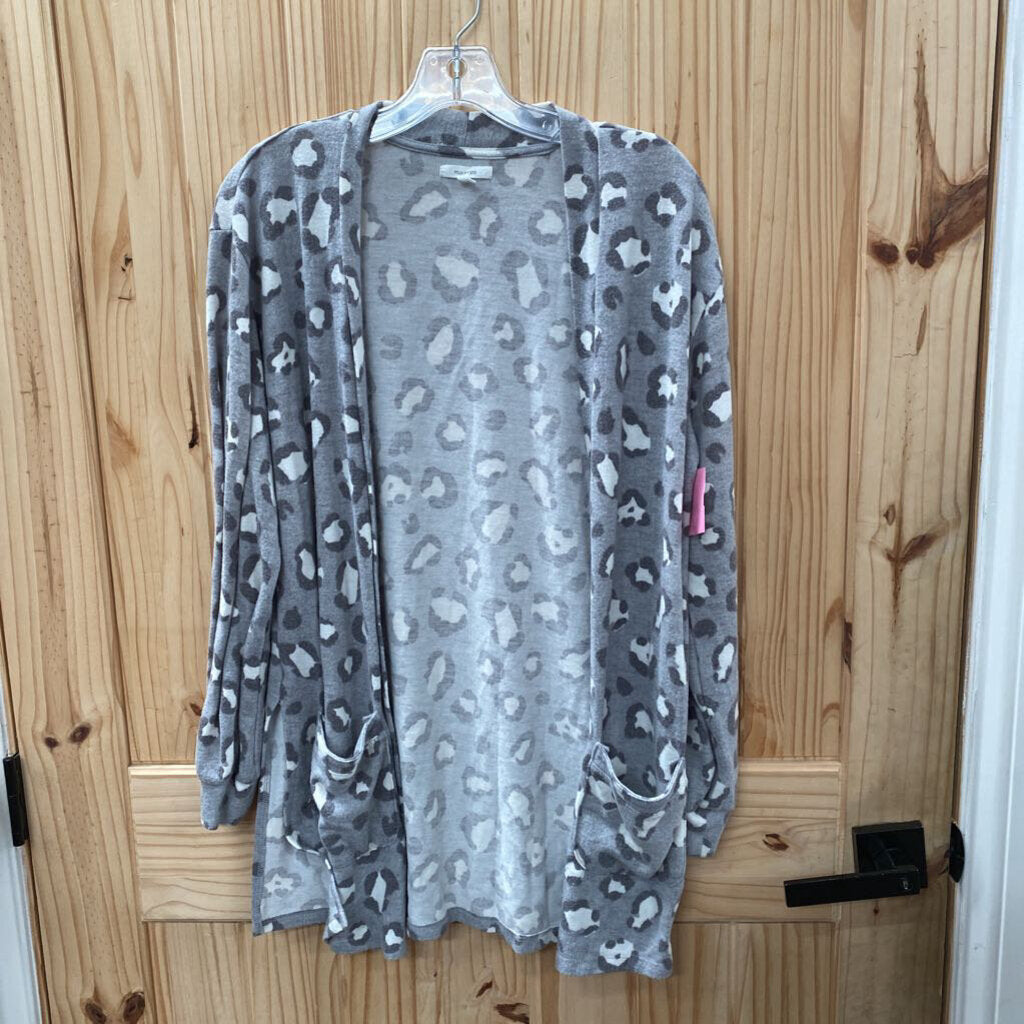 WOMENS MAURICES GREY LEOPARD CARDIGAN S