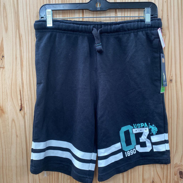 BOYS US POLO SHORTS BLK/WHITE XXL 18 NWT