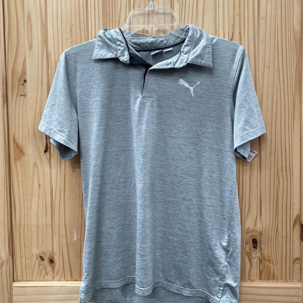 BOYS PUMA SHIRT GREY/WHITE XL 18/20