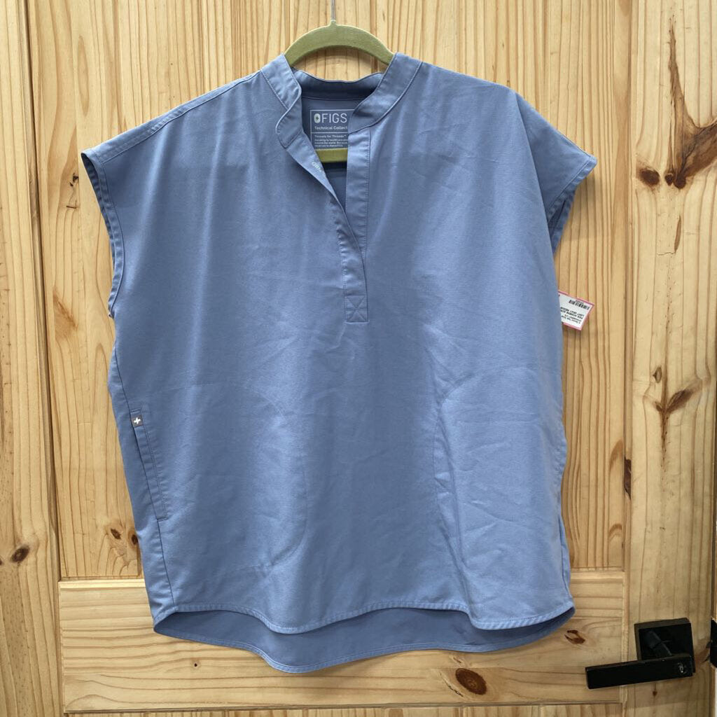 FIGS WOMENS SCRUB TOP LIGHT GRAY MEDIUM (SPW)