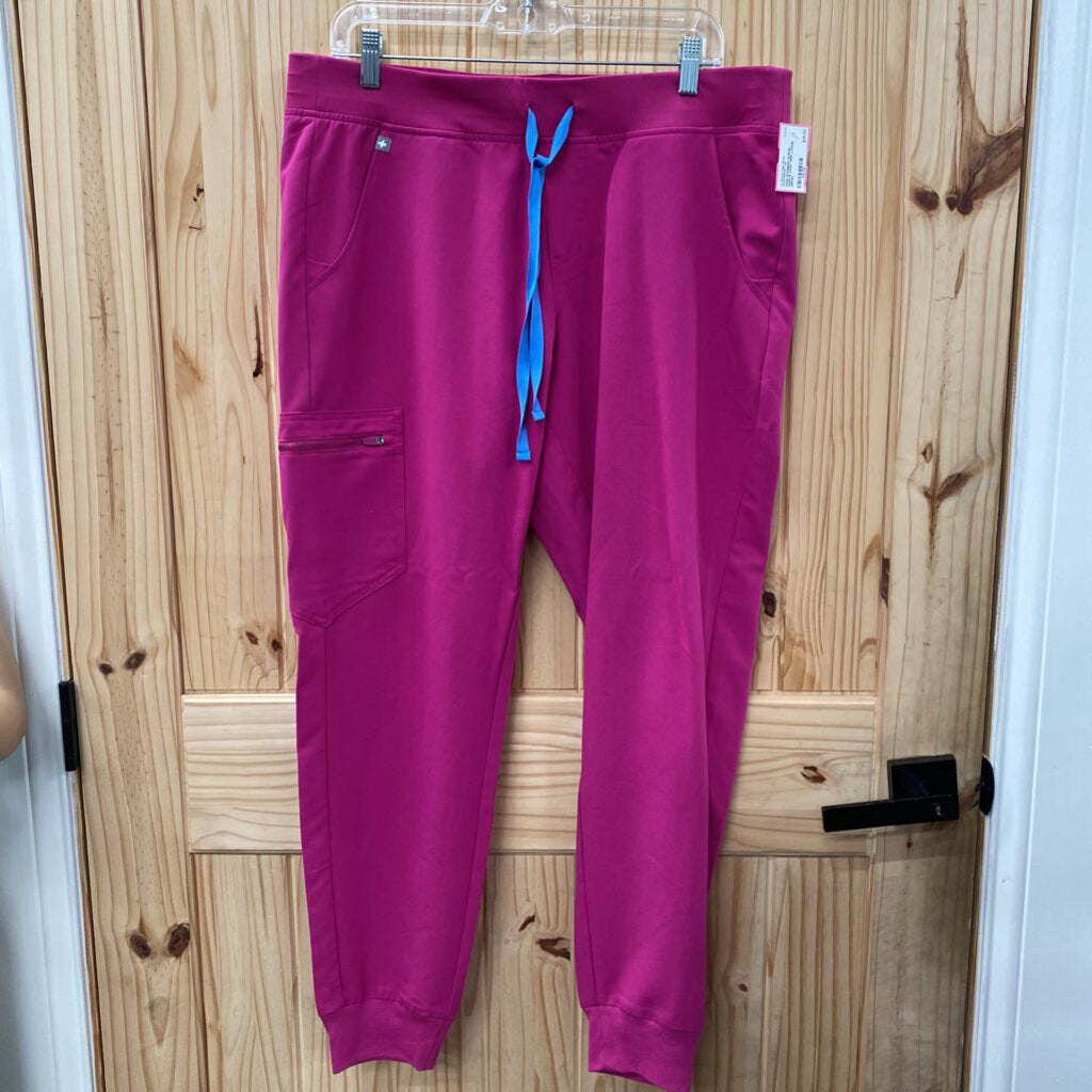 FIGS WOMENS SCRUB PANTS DARK PINK LARGE (SPW)