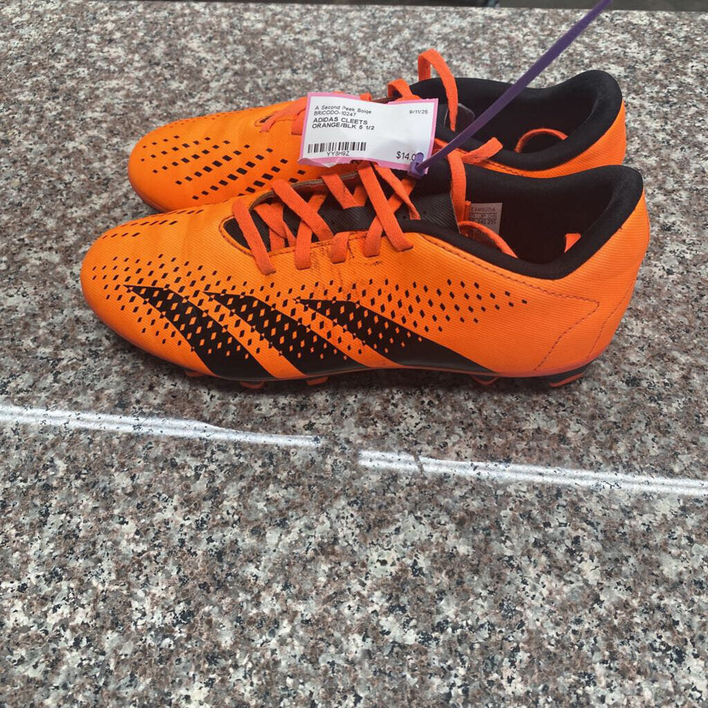 ADIDAS CLEETS ORANGE/BLK 5 1/2
