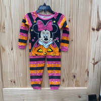 GIRLS DISNEY 2PC PAJAMA SET ORANGE/BLK/PINK 3T
