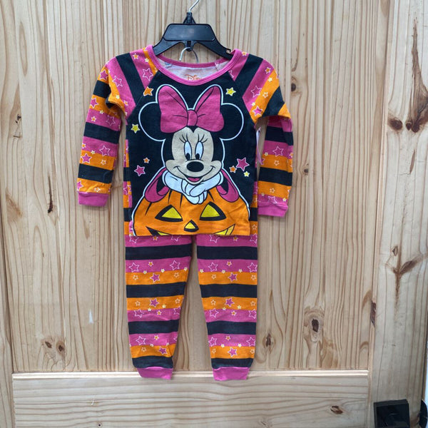 GIRLS DISNEY 2PC PAJAMA SET ORANGE/BLK/PINK 3T