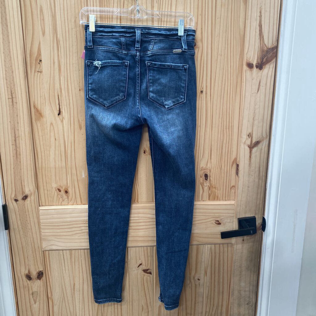 WOMENS KANCAN DK DENIM DIST. JEANS 27
