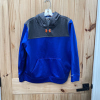 BOYS UNDER ARMOUR HOODIE ROYAL BLUE/DK GREY YXL 14