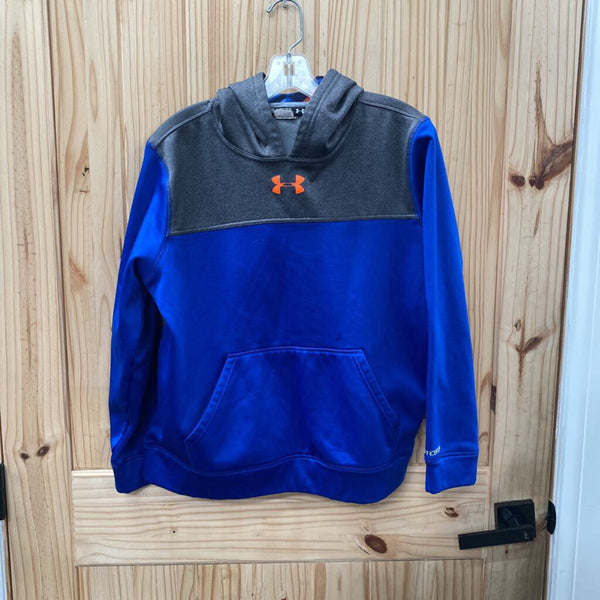BOYS UNDER ARMOUR HOODIE ROYAL BLUE/DK GREY YXL 14